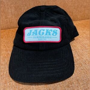 Jacks surfboards black corduroy baseball hat.